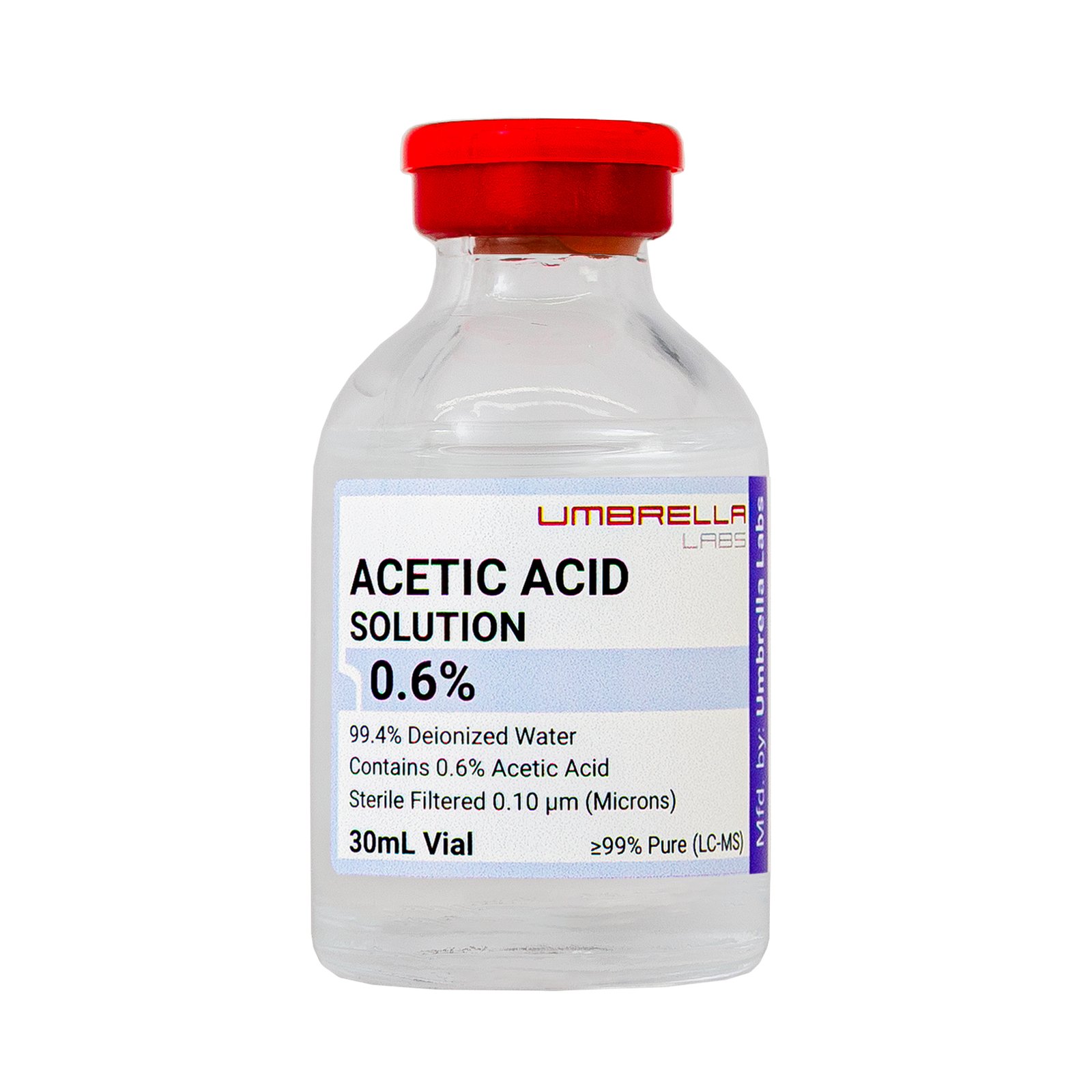 ACETIC ACID SOLUTION 0.6% 30ML VIAL FOR PEPTIDES ACETIC ACID SOLUTION 0.6% 30ML VIAL FOR PEPTIDES