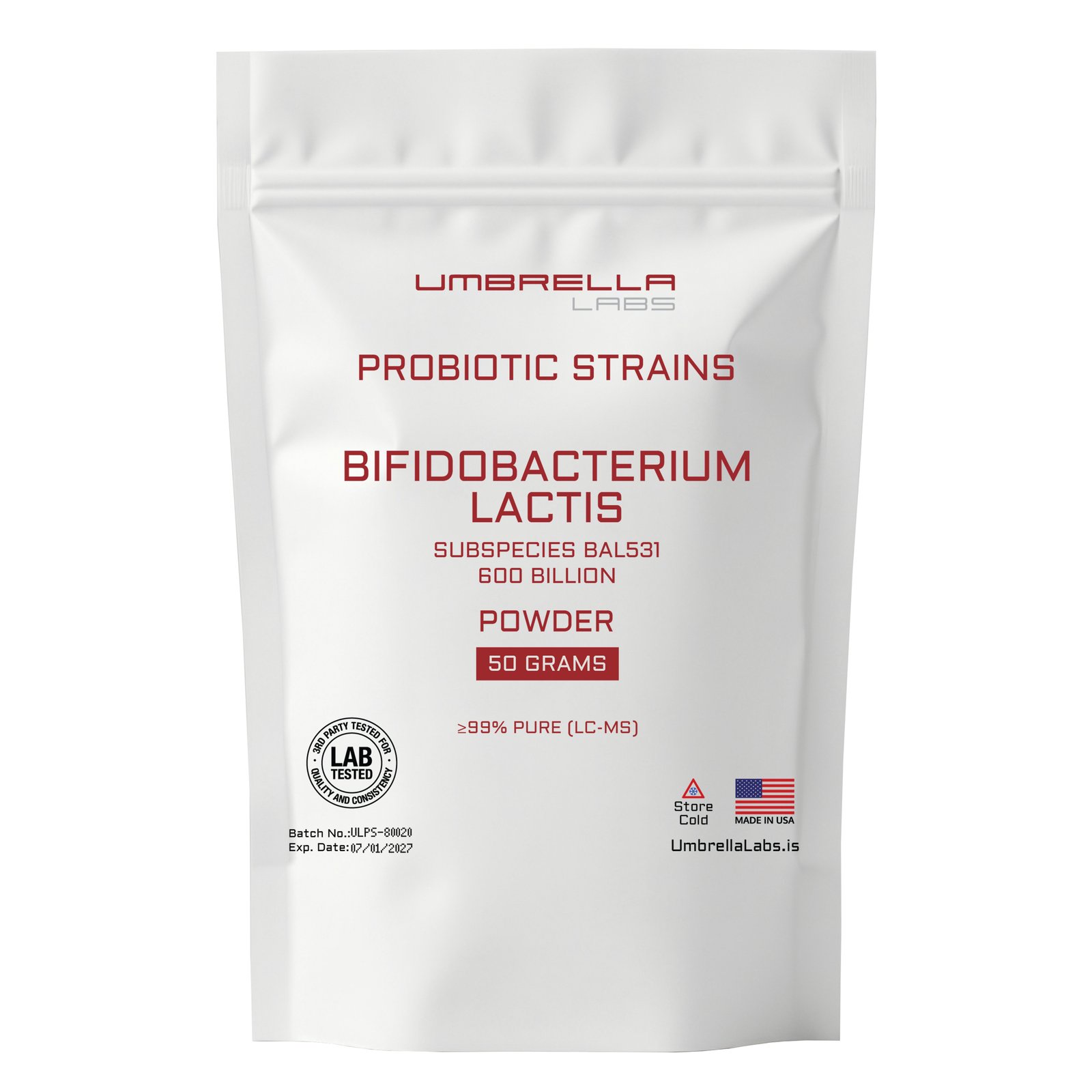BIFIDOBACTERIUM LACTIS SUBSPECIES BAL531 – 600 BILLION (50 GRAMS)