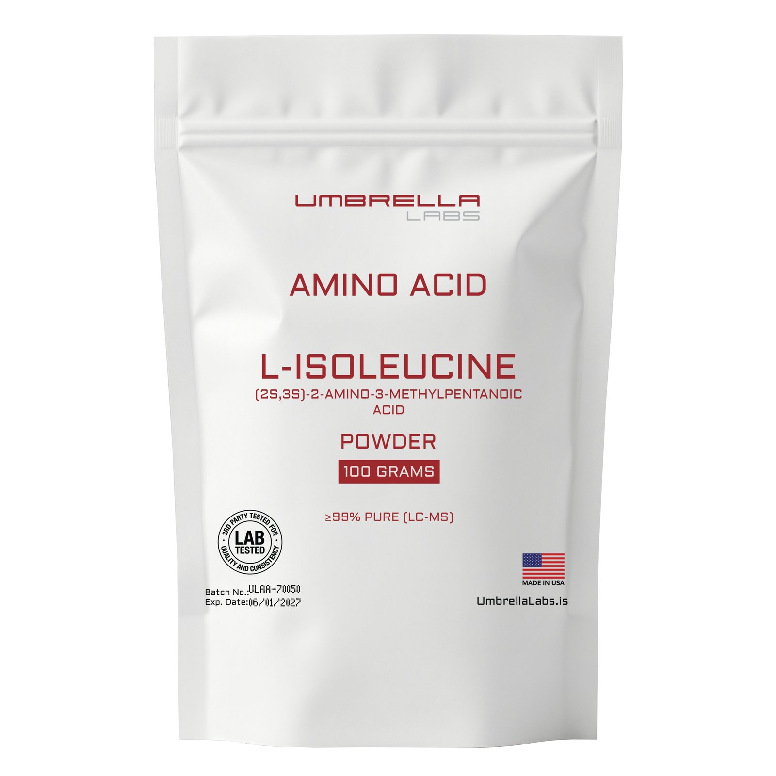 L-ISOLEUCINE POWDER (100 GRAMS)